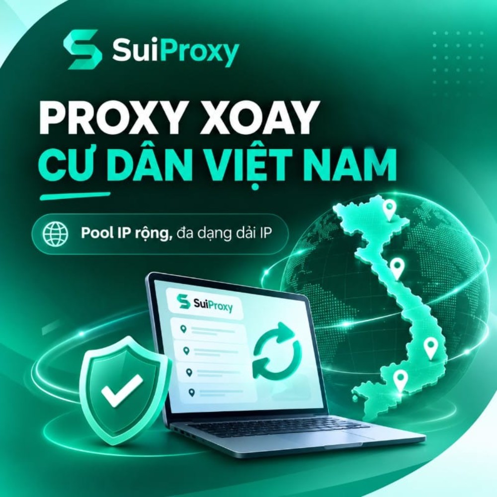 Proxy Xoay Dân Cư Việt Nam IPv4 - Giá rẻ, tốc độ cao, không giới hạn băng thông